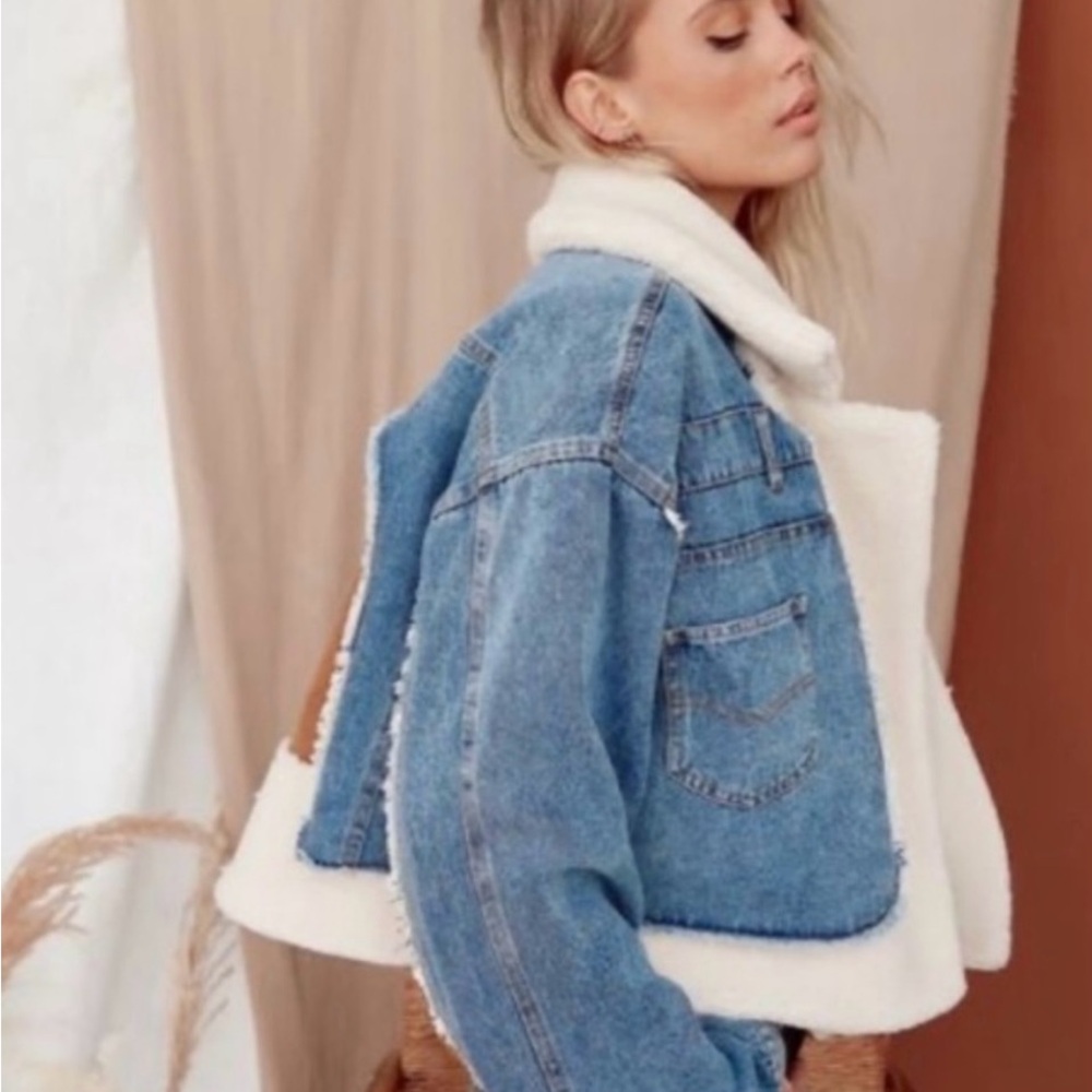 12th Tribe Blue Denim/ Sherpa Jacket- NEVER WORN